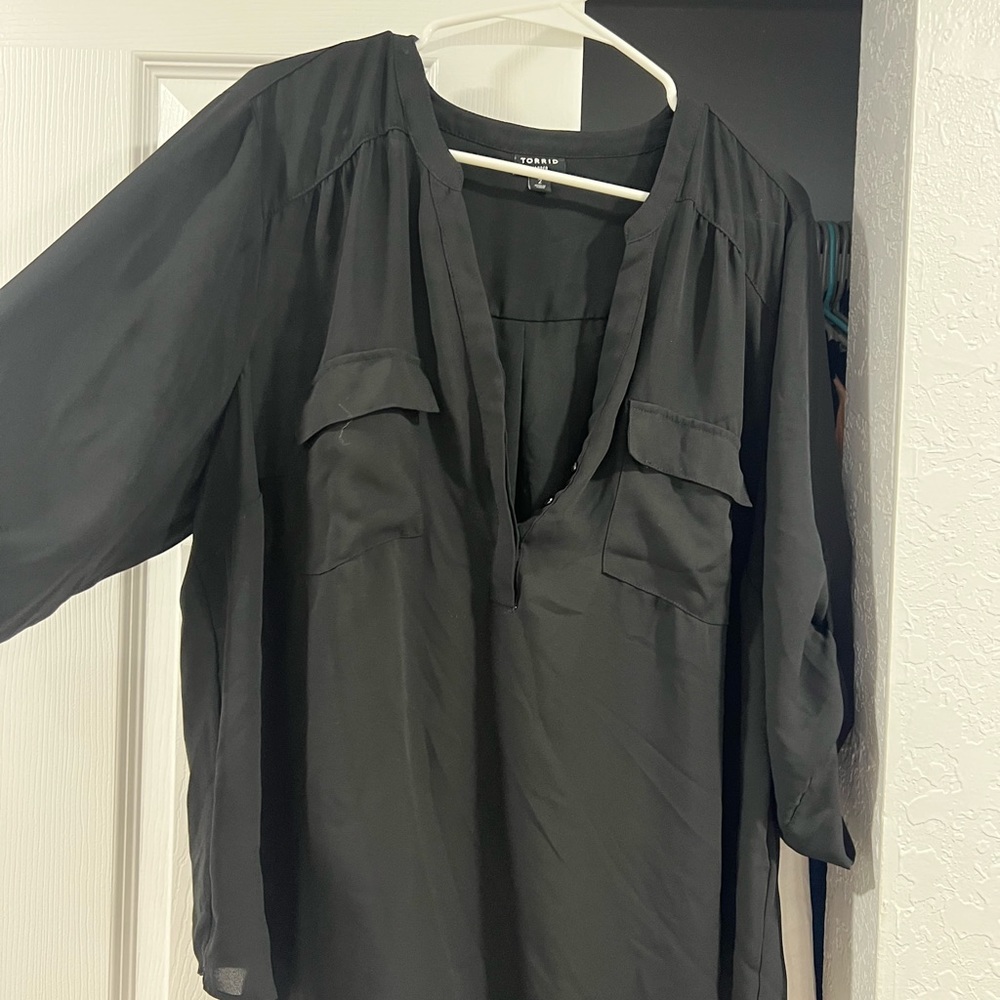 Torrid black harper shirt blouse